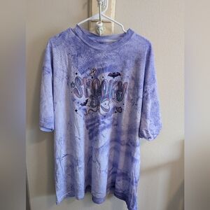 Comfort Colors XXL Oversized Purple Tie Dye Spooky Halloween Graphic Tee NEW
